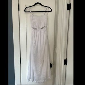 Faithful the Brand Tayari Midi Dress white linen